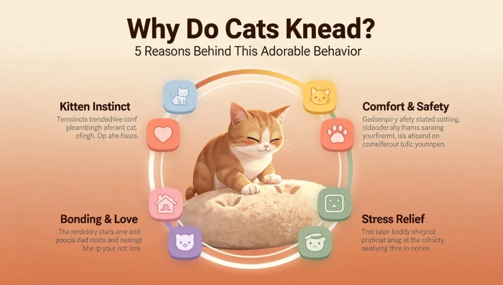 Why do cats knead — 5 reasons infographic