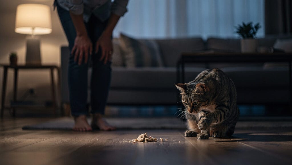 why does my cat throw up after eating
