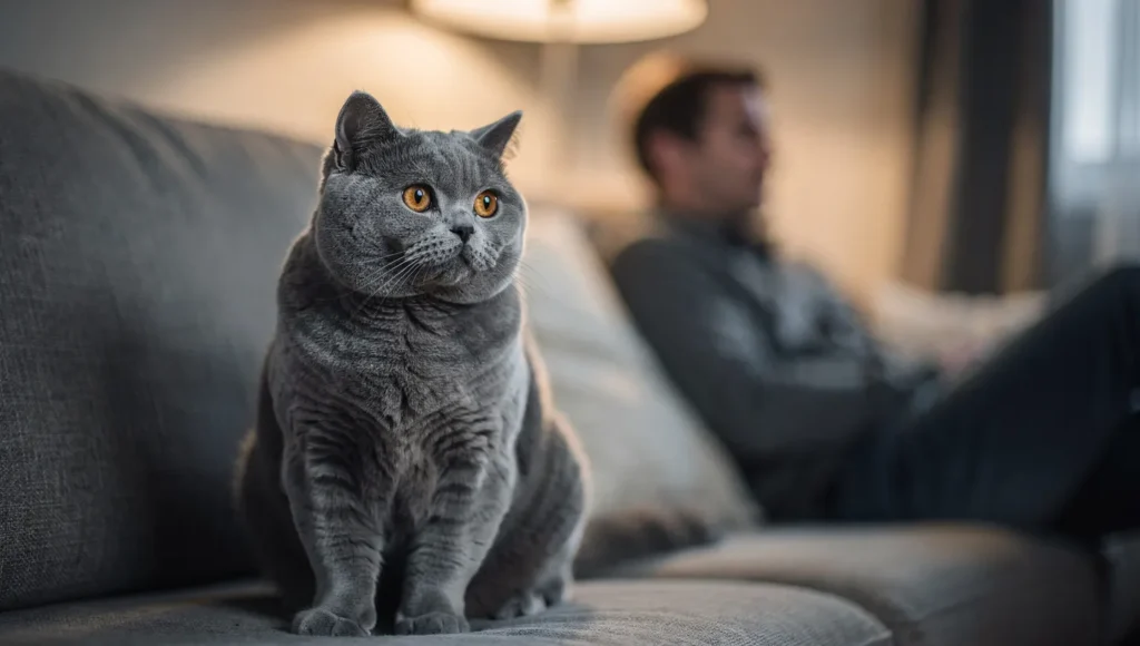 British Shorthair showing calm and independent temperament.