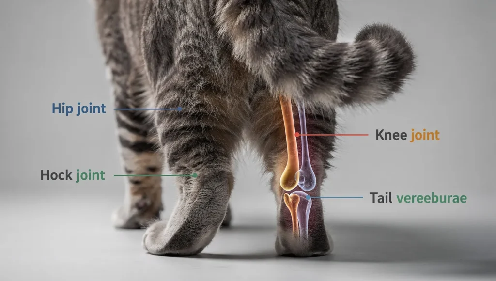 Infographic showing key signs of joint pain in Scottish Fold cats