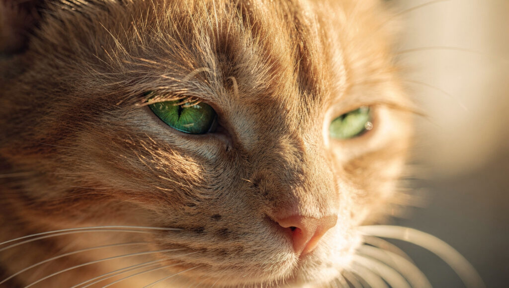 Cat eyes close up blinking slowly