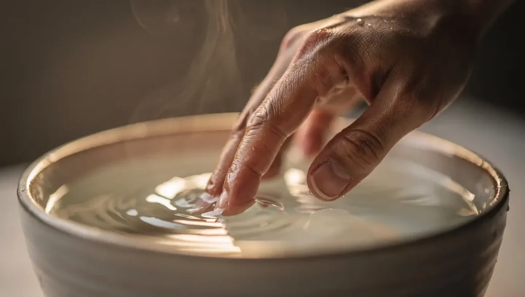 Testing the ideal water temperature for a cat bath.