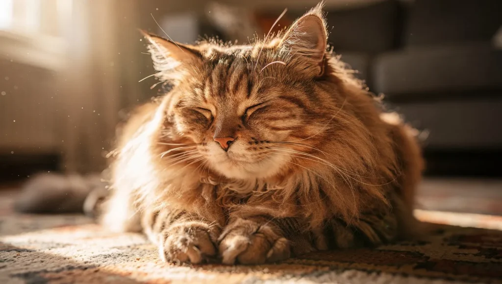 Senior Cat Care A peaceful senior cat resting in the sun