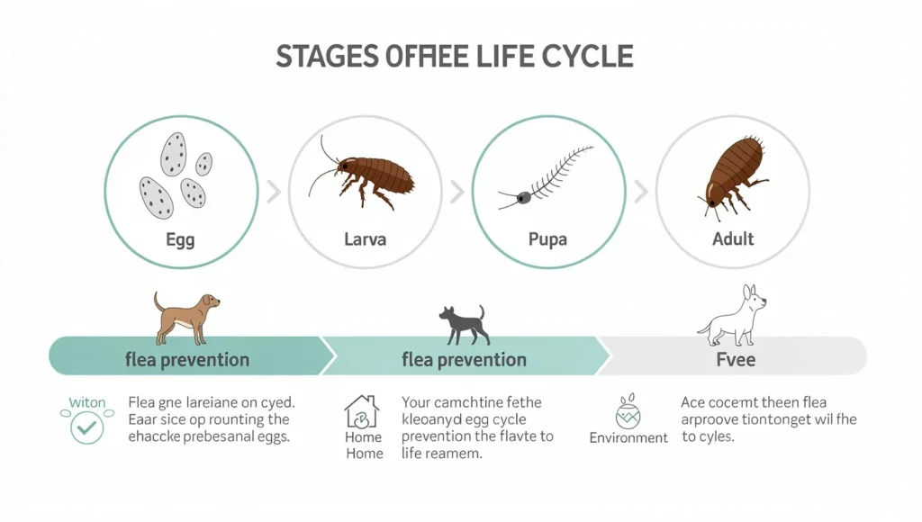 Flea Prevention for Cats: The Complete Guide to Keep Your Cat Flea-Free Flea life cycle infographic for cat owners