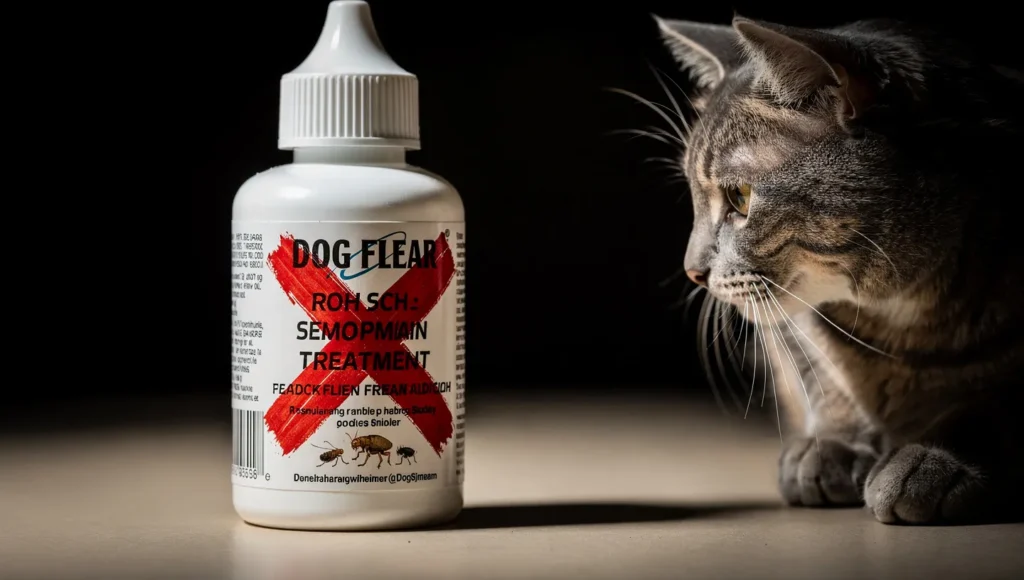 Warning sign: Never use dog flea products on cats