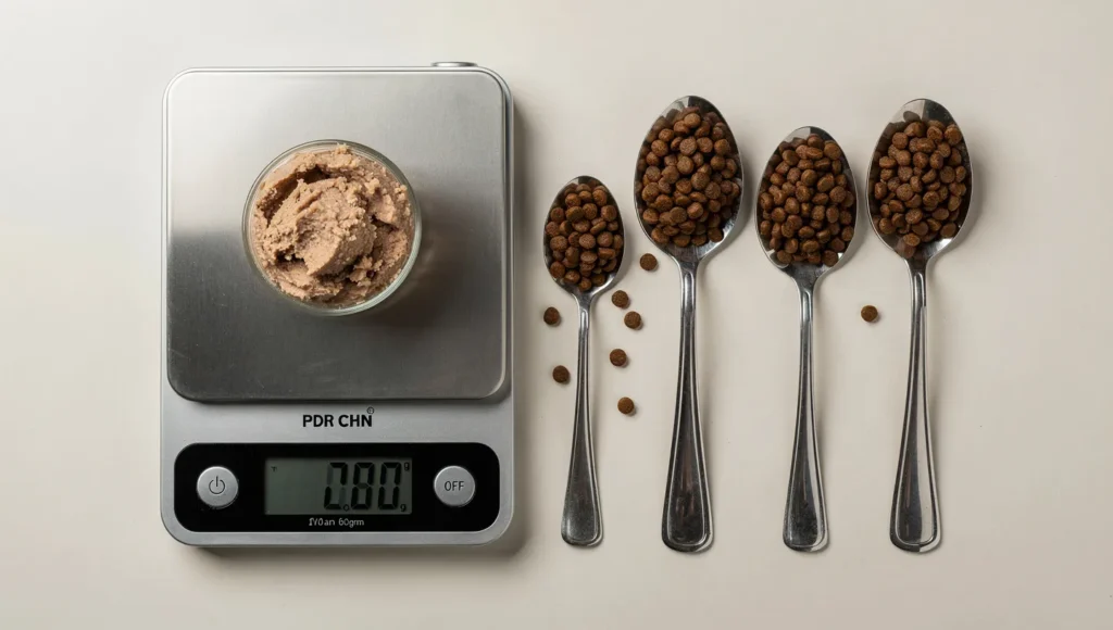 wet vs dry kitten food portions in grams