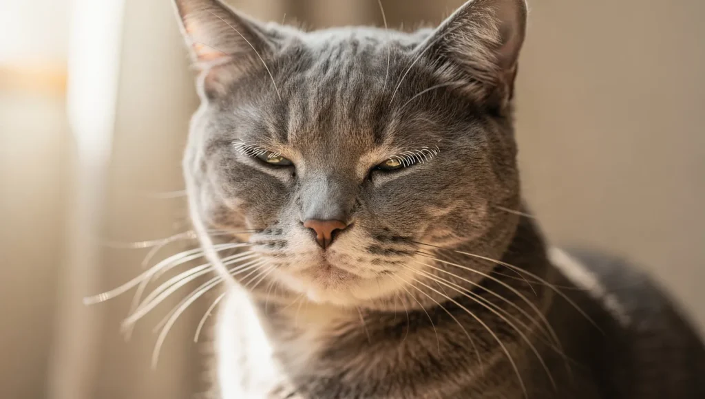 Cat rubbing against owner's legs seeking attention