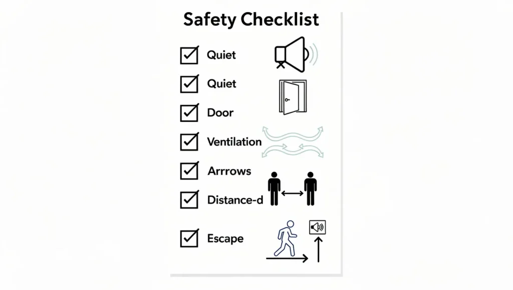 Clean visual checklist for proper litter box placement with icons