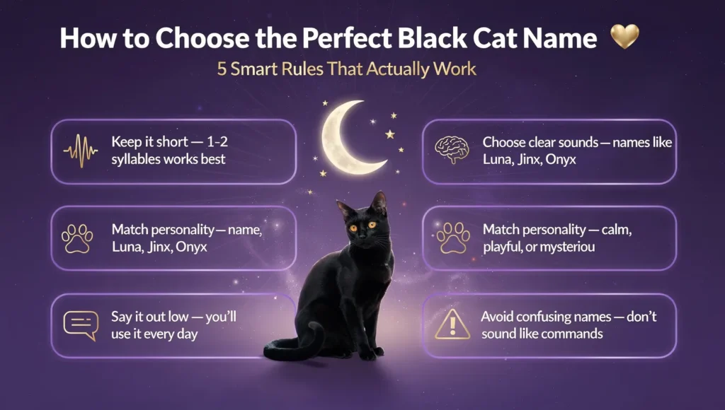 Black Cat Names: How to pick the perfect black cat name — infographic