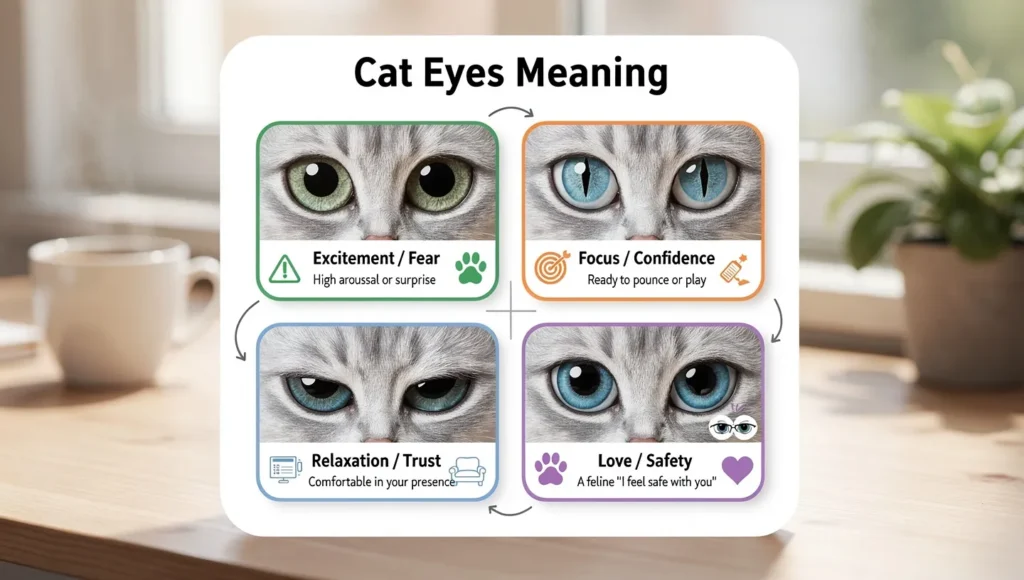 Cat eyes meaning infographic cheat sheet