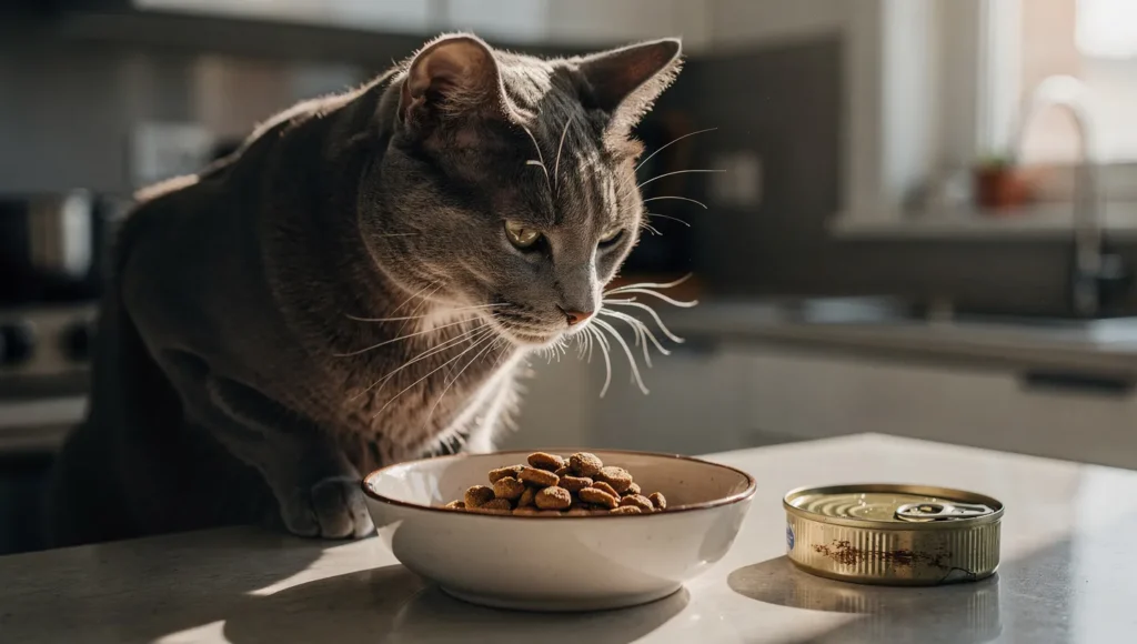 Cat refusing regular food after tuna addiction