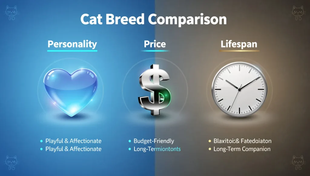 Russian Blue vs British Shorthair at-a-glance comparison infographic 2026