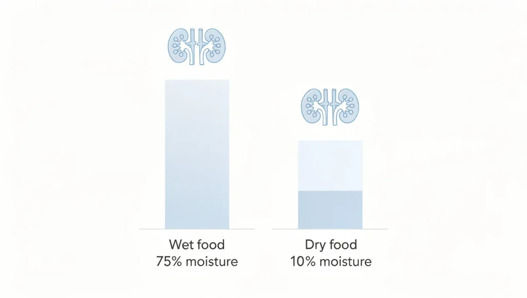Wet food vs dry food moisture comparison for kittens