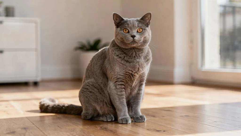 Healthy adult British Shorthair cat